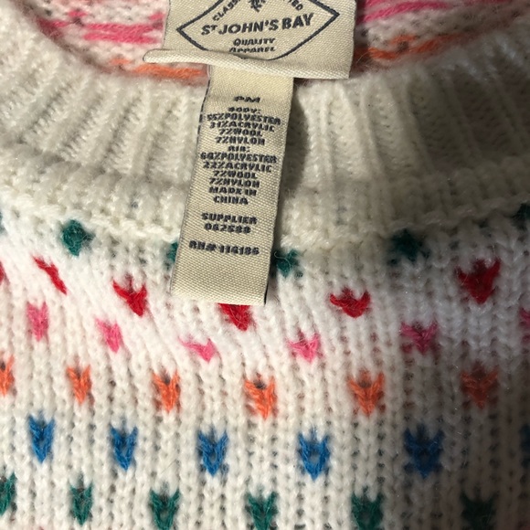 NWT St. John’s Bay Woman’s Crew Neck Long Sleeve Ivory Pullover Sweater Size M/P - Picture 7 of 8